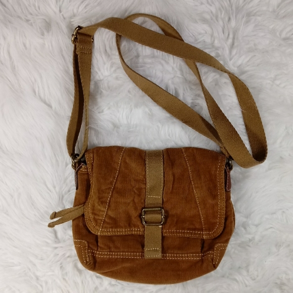 Fossil Handbags - Fossil Tan Classic Corduroy Snap Crossbody Purse